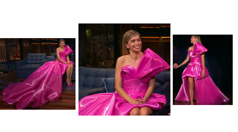 Вера Брежнева в розовом платье